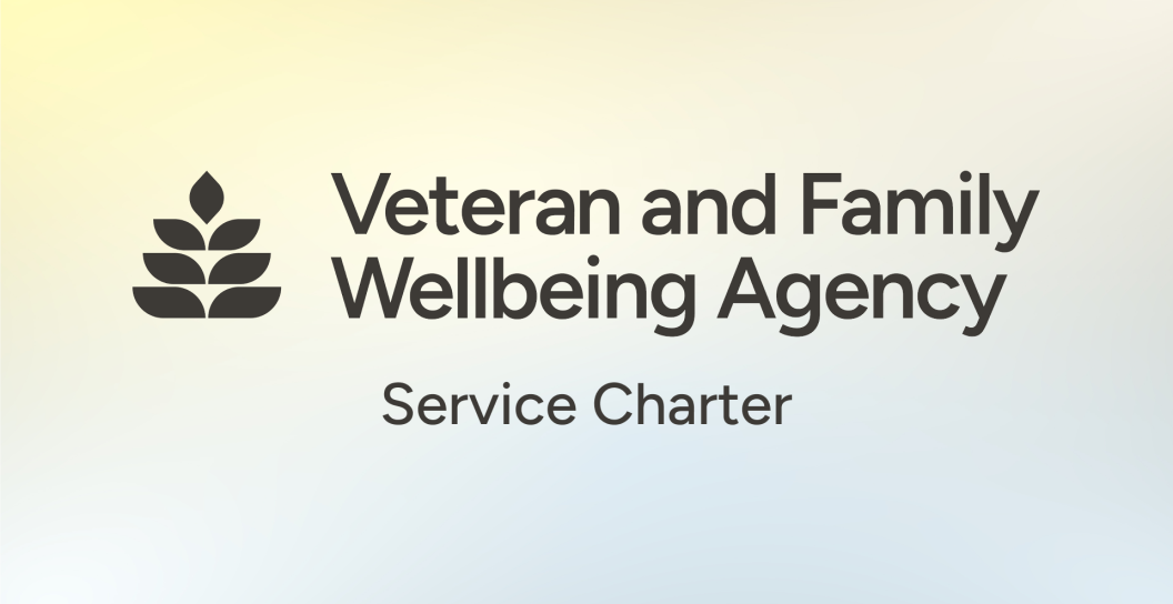 Veteran and Family Wellbeing Agency logo, with words below that read: Service Charter