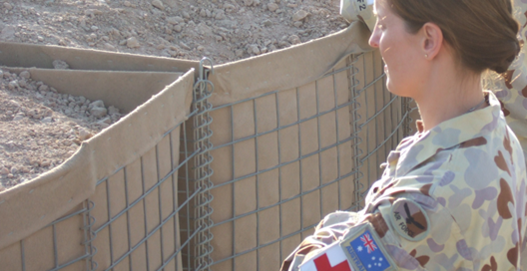 Image of Afghanistan veteran Sharon Bown AM when she was serving in Afghanistan.