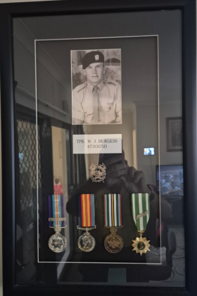 Image of picture frame and service medals 