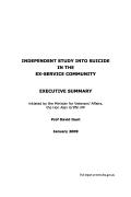 Front cover of the Independent Study into Suicide in the Ex-Service Community Executive Summary