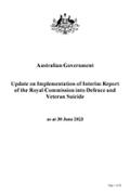 Update on Implementation of Interim Report of the Royal Commission into Defence and Veterans Suicide as at 30 June 2023