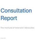 Consultation Report. The Institute of Veterans' Advocates cover thumbnail