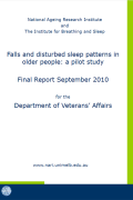 Falls and disturbed sleep patterns in older people publications cover image