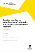 Service access needs, experience and barriers of culturally and linguistically diverse CALD) Australian Defence Force veterans final report publication cover image