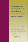 Contemporary factors influencing healthy and productive ageing for women in the DVA context publication cover image