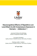 Neurocognitive Effects of Repetitive Low-Level Blast (rLLB) Overpressure Exposure in Humans – Addendum 1 publication cover image