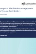 Changes to Allied Health Arrangements for Veteran Card Holders discussion paper cover.